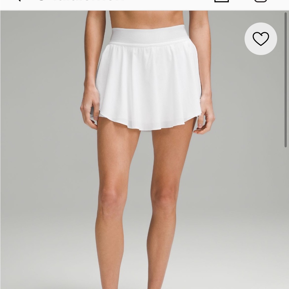 Lululemon Court Rival High Rise Skirt White